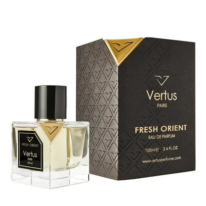 Vertus Fresh Orient extrait de parfum fresh luxury bottle side angle on white background